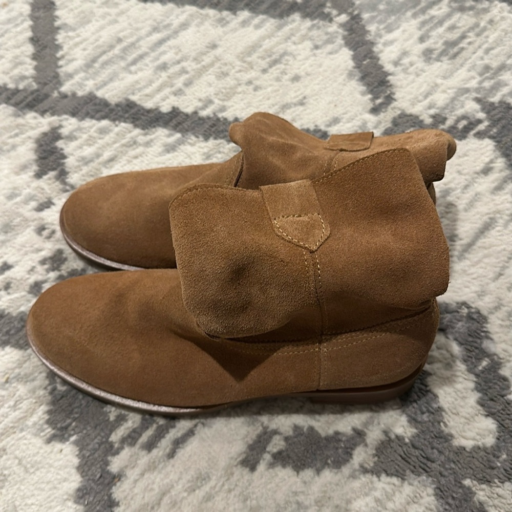 Clarks Tan Suede Ankle Booties